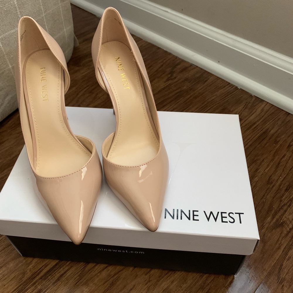 Nine West Nude Patent Heels